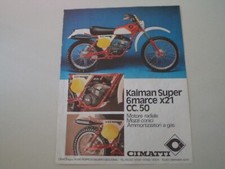 advertising Pubblicità 1978 MOTO CIMATTI KAIMAN SUPER X21 50