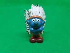 SCHTROUMPF SMURF -SCHLEICH PEYO 1981 - PUFFO CAPO PELLEROSSA INDIANO - 20144