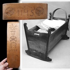 ARCO PER CULLA IN LEGNO 1908 SUPERSTIZIONE IHS arte popolare relic cradle arch