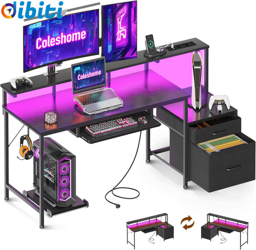 Scrivania gaming con - scrivania, led