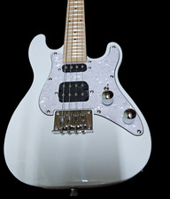 UKULELE ELETTRICO PERSONALIZZATO-NUOVO 4 CORDE UKE CORPO SOLIDO BIANCO TENORE ELETTRICO UKULELE