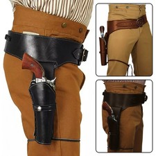 Costume cosplay cowboy fondina cintura revolver pelle artificiale retrò medievale