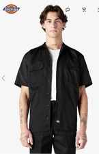 Lotto di 3 - Camicia da lavoro XL Dickies uomo manica corta abbigliamento da lavoro - D1574 nuova - nera