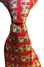 Richel Royal Red Silk Tie Gold