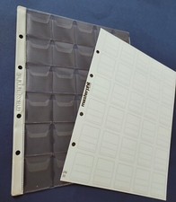 N. 10 PAGINE FOGLI INSERTI ALLOGGI LUSSO PER PORTA MONETE A 30 TASCHE MASTERPHIL