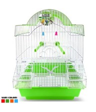 Gabbia Uccelli Canarini Pappagalli Forma Pagoda Con Accessori Vari Colori
