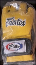 Fairtex Ultimate Combat Guanti MMA da Grappling a Pollice Aperto - Grandi, Giallo/Nero