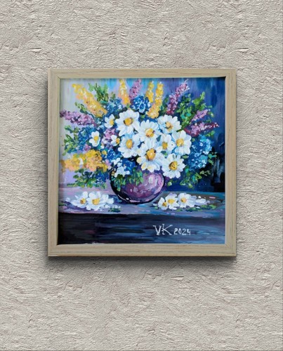 Quadro fiore dipinto a - quadro,