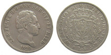 *TRIU* SAVOIA REGNO  CARLO FELICE  5 LIRE 1829 Genova ARGENTO