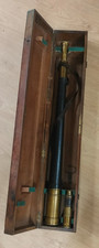Antica coppia di cannocchiali in ottone in cassetta di legno