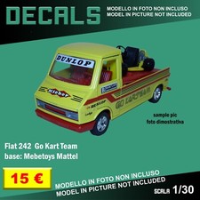 DECALS repro Fiat 242 Go Kart Team 1/30 1 30 24 Mebetoys Mattel Hot Wheels