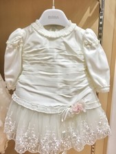 Abito Vestito Battesimo Elegante cerimonia Bambina 6 mesi bianco pizzo