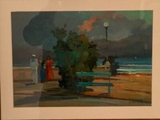 Quadro maestro RENATO NATALI   - ARDENZA  autenticato dal pittore 33x55 cm.
