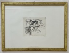Alberto SUGHI-Figura femminile distesa 1960/70-Acquaforte-Firmata a mano-n.33/99