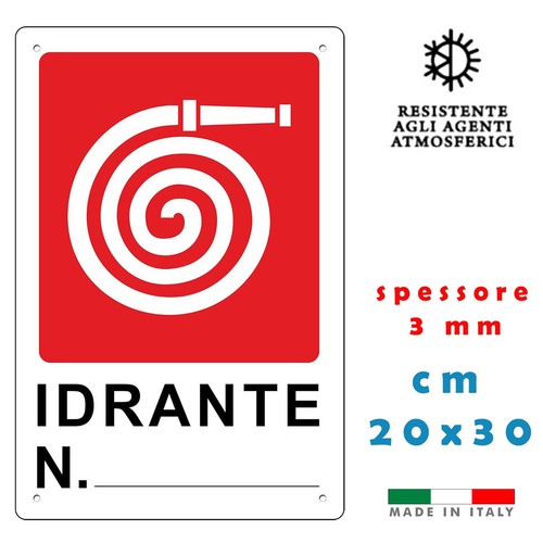 Cartello idrante con numero - con,