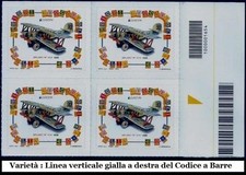 **Italia 2015: Europa Cept Biplano Quartina Codice a Barre[Varietà Linea Gialla]