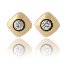 Orecchini David Webb 2,84 cttw smalto nero clip on oro giallo 18 kt