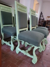 Sei Sedie antiche in verde