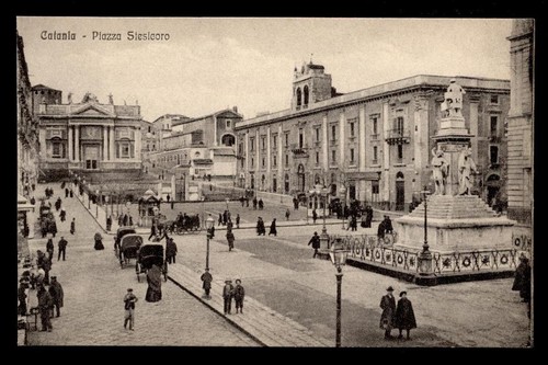 Cartolina catania piazza - catania,