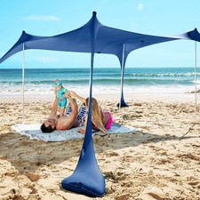 Tenda da Spiaggia Portatile Grande Parasole Pop Up per Mare Campeggio e Picnic