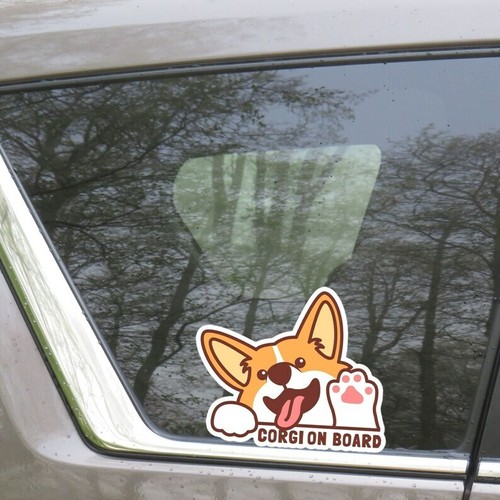 Adesivo rosso corgi bordo - adesivo,