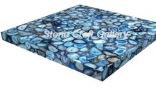 Piano Del Tavolo Centro In Agata Blu Fatti A Mano Arte Casa Decor