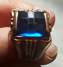 ANELLO DA UOMO CON PIETRA BLU ORO 18kt 750