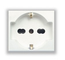 AVE 45B90/15TS Presa Schuko Bipasso Banquise  2P+T 10/16A