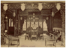 China, Guangzhou, Reception Room of a Chinese Merchant vintage albumen print T