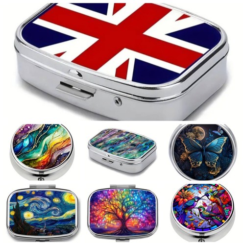 Metal pill trinket boxes - pill,