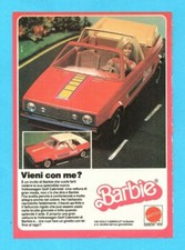 TOP981-PUBBLICITA'/ADVERTISING-1981-VW GOLF CABRIOLET DI BARBIE-1 FOGLIO