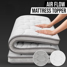 Coprimaterasso in fibra cava Air Topper tutte le stagioni traspirante accogliente profondo 5 cm elasticizzato