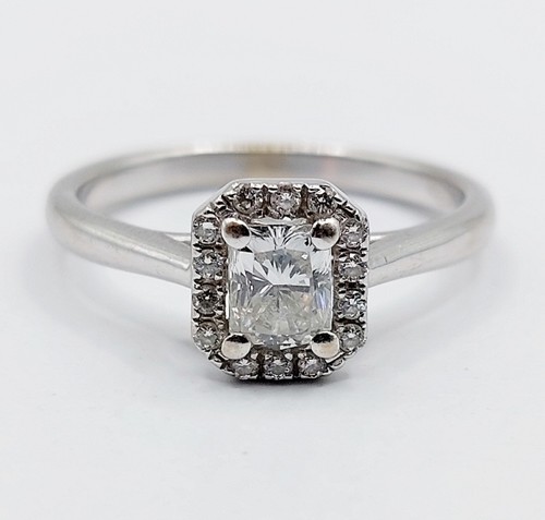 Anello solitario oro - , bianco
