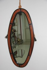 specchio ovale in ebano e