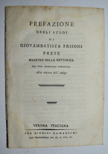 Prefazione degli studi - prefazione,