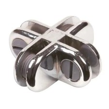 8 PZ CROMO 4 Vie Vetro Cubo Connettore Clip 3/16" Vetro Temperato Ripiano