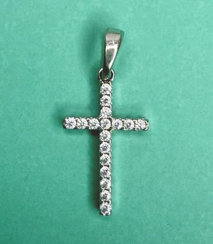 Ciondolo croce oro bianco 750