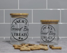 Barattolo Personalizzato Good Boy Dog Treat - Nome Personalizzato Pet - Regalo Natale