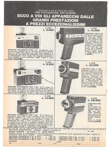 Pubblicità anni pdm - anni, 70