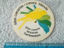 Adesivo stickers vintage ISLAS CANARIAS canary Islands FUERTEVENTURA LANZAROTE