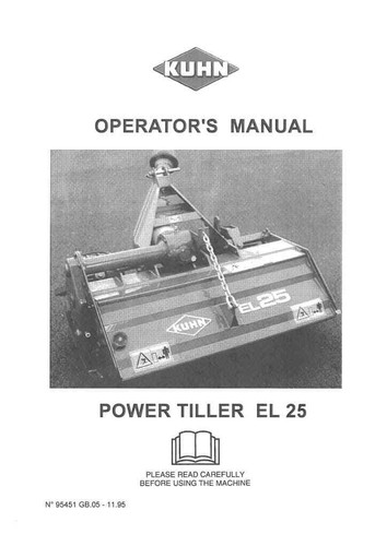 Kuhn motozappa el25 manuale - motozappa,