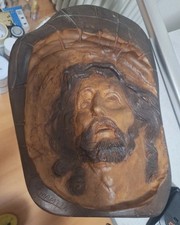 Scultura legno volto Cristo