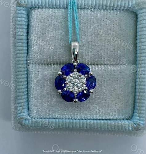 Ciondolo fiore zaffiro blu