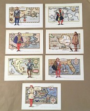 lotto di 7 cartoline i navigatori edizione la repubblica dei ragazzi