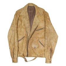 Giacca Biker Uomo Beige In