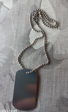 Collana a Palline Militare Acciaio + PIASTRINA Colore Argento Unisex Targhetta