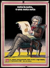 1981 * Manifesto Poster Originale "SIM HI FI - Salone Musica e High Fidelity" It