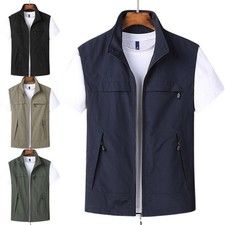 Giubbotto uomo con tasche giacca top smanicato zip tempo libero traspirante