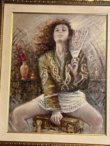 Quadro olio tavola 1920 - su,