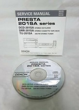 MANUALE SERVIZIO - SERVICE MANUAL ORIGINALE DENON su CD -PRESTA201SA DCD-DRR-TU